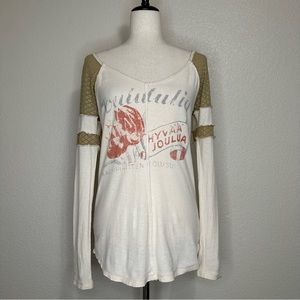 Free People Hyvaa Joulua (Good Christmas) V-neck Long Sleeves Top